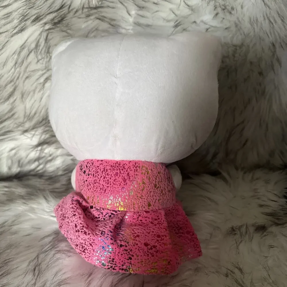 Hello Kitty Plush Pink Dress Holding A Present